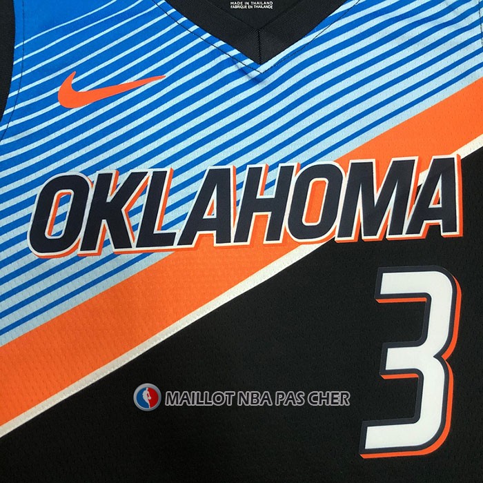 Maillot Oklahoma City Thunder Chris Paul NO 3 Ville 2020-21 Noir